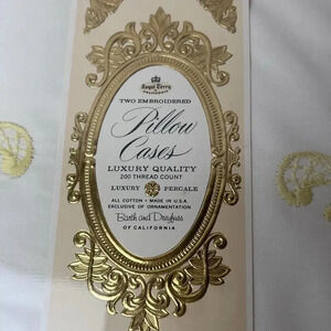 Barth and Dreyfuss Of California Royal Terry New‎ Embroidered Pillowcases Yellow